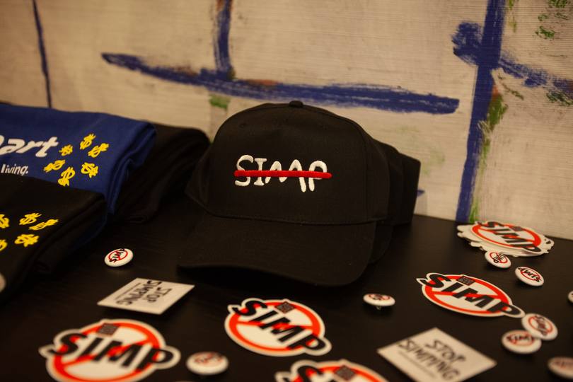 No Simp merch table at the screening
